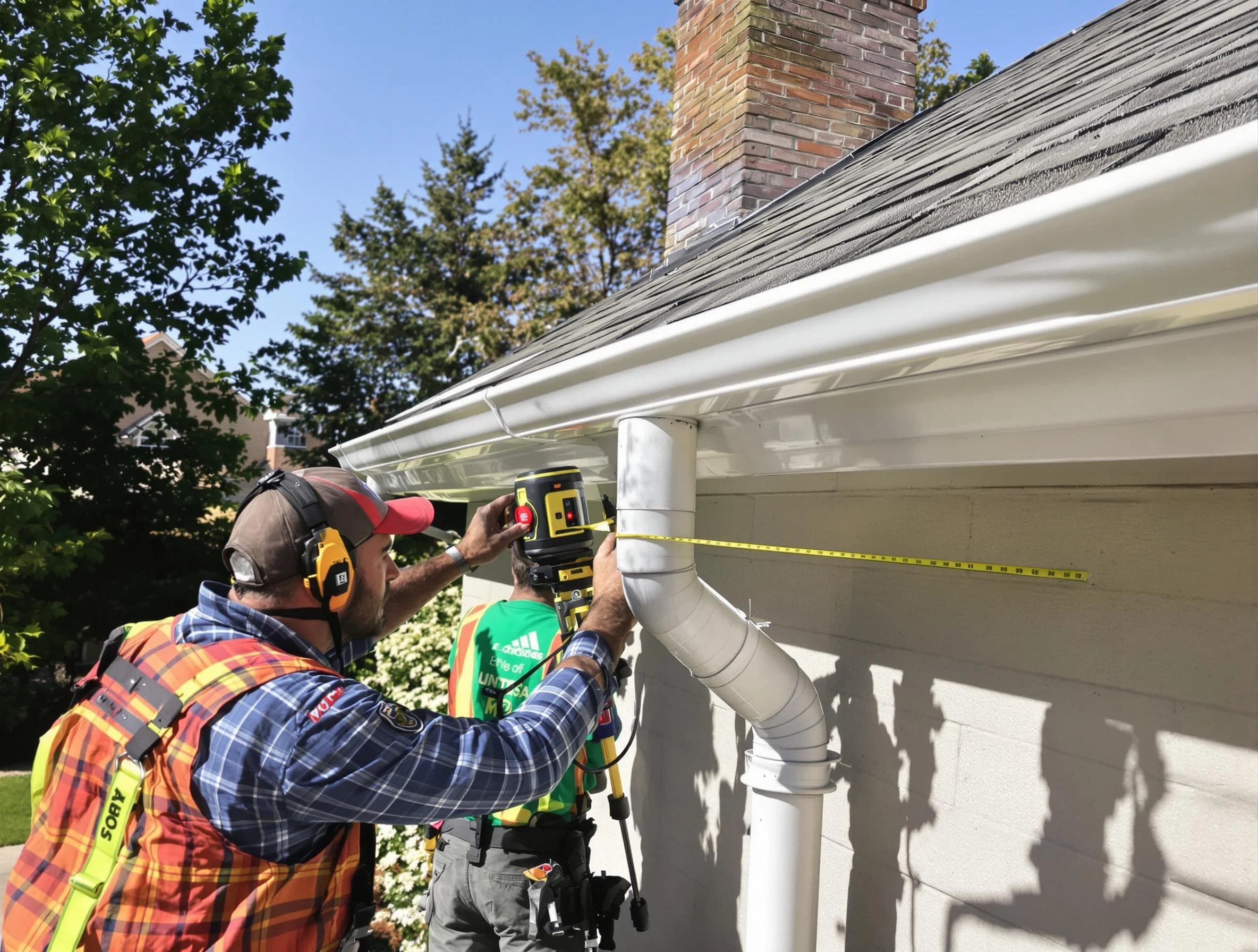 Barberton Roofing Company installing downspouts at a property in Barberton, OH