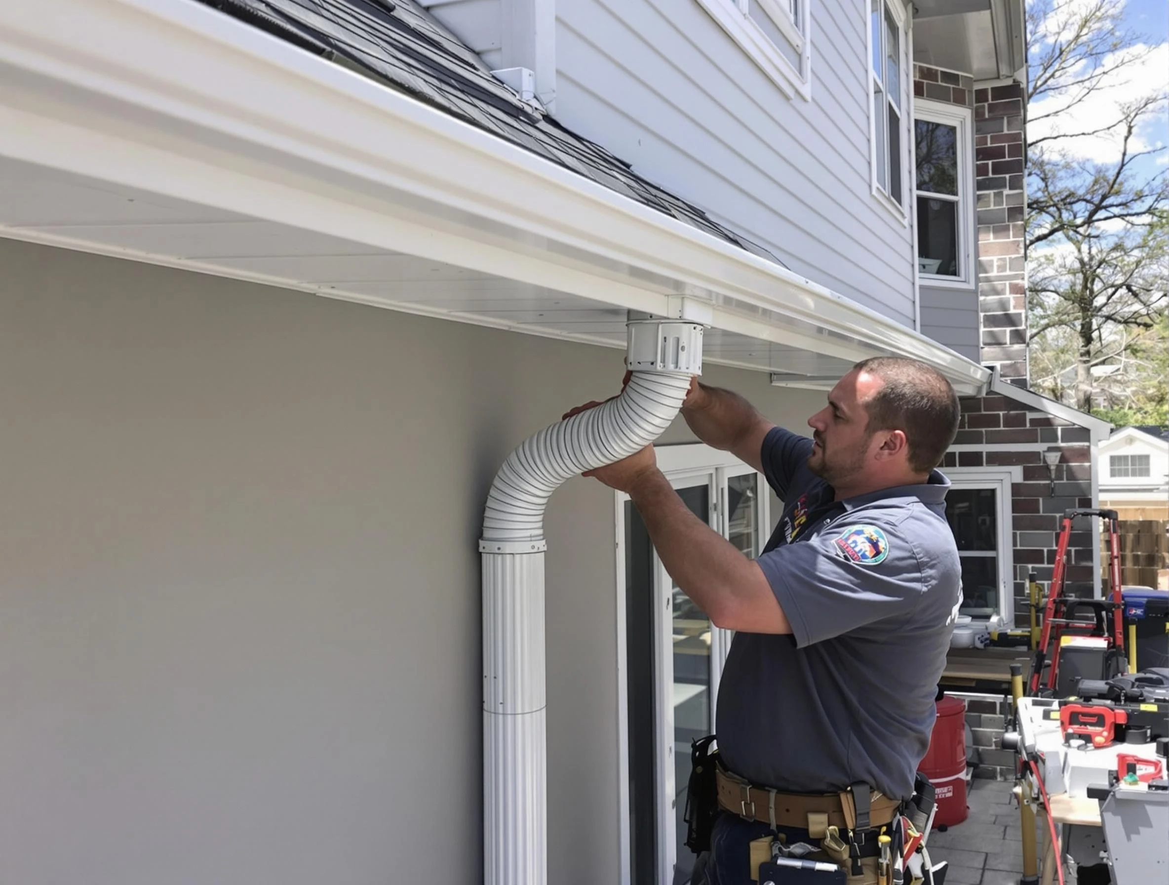 Downspouts installed by Barberton Roofing Company to guide water away in Barberton, OH